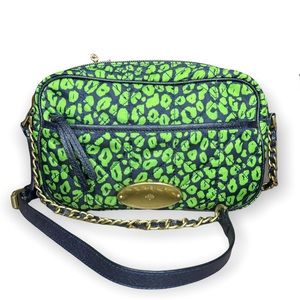 Mulberry Leopard Nylon Adjustable Chain Strap Crossbody